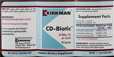 Photo of the Kirkman CD-Biotic label