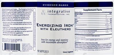 Photo of the Integrative Therapeutics Energizing Iron with Eleuthero label