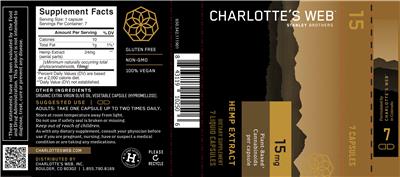 Photo of the Charlotte's Web Stanley Brothers Hemp Extract label