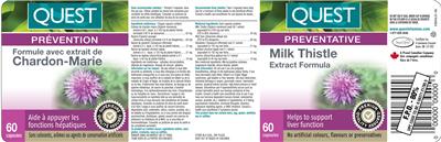 Photo of the Quest Milk Thistle Extract Formula label