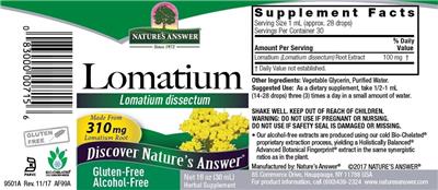 Photo of the Nature's Answer Lomatium label