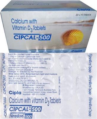 Photo of the Cipla Cipcal-500 label