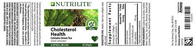 Photo of the Nutrilite Cholesterol Health label