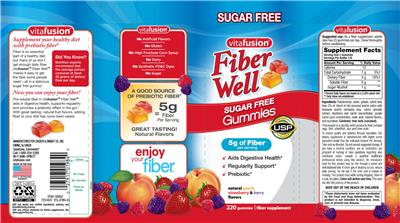 Photo of the vitafusion Fiber Well Sugar Free Gummies label