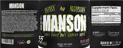Photo of the Dark Metal Manson Mixed Berry label