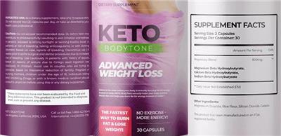 Photo of the Keto Bodytone Advanced Weight Loss label