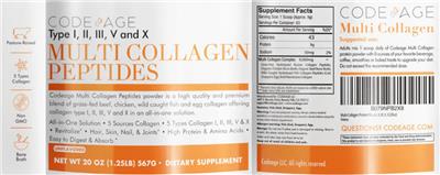 Photo of the Codeage Multi Collagen Peptides Unflavored label