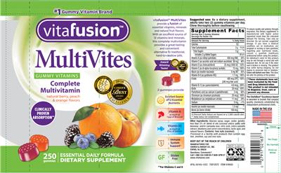 Photo of the vitafusion MultiVites label