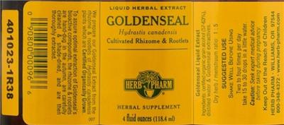 Photo of the Herb Pharm Goldenseal label