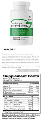 Photo of the Elemental Health Sciences Ketolean 7 label