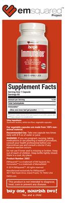 Photo of the EM Squared Hope Immunaloe label