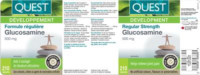 Photo of the Quest Regualar Strength Glucosamine 500 mg label