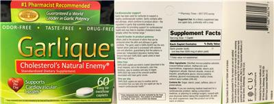 Photo of the Focus Consumer Healthcare Garlique label