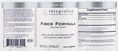 Photo of the Integrative Therapeutics Fiber Formula label