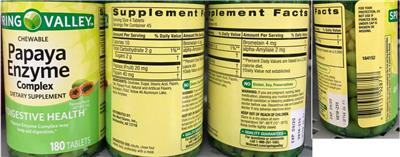 Chewable Papaya Enzyme Complex Papaya Flavor