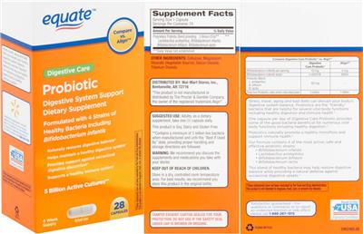 Label of Digestive Care Probiotic