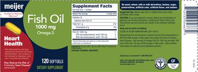 Photo of the Meijer Fish Oil 1000 mg label
