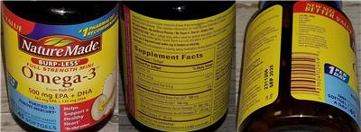 Photo of the Nature Made Full Strength Mini Omega-3 label