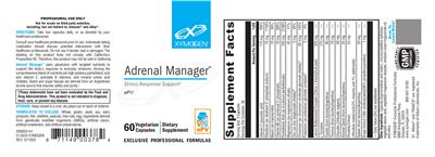 Photo of the XYMOGEN Adrenal Manager label