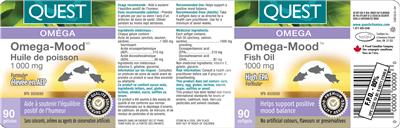 Photo of the Quest Omega-Mood Fish Oil 1000 mg label