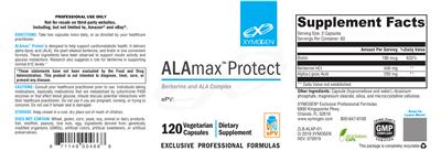 Photo of the XYMOGEN ALAmax Protect label