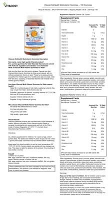 Photo of the Vitacost KidHealth Multivitamin Gummies label