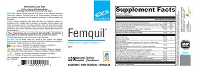 Photo of the XYMOGEN Femquil label