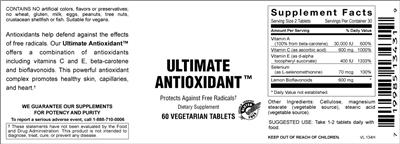 Photo of the Vitamer Laboratories Ultimate Antioxidant label