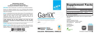 Photo of the XYMOGEN GarliX label