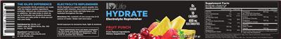 Photo of the IDLife Hydrate Fruit Punch Flavor label