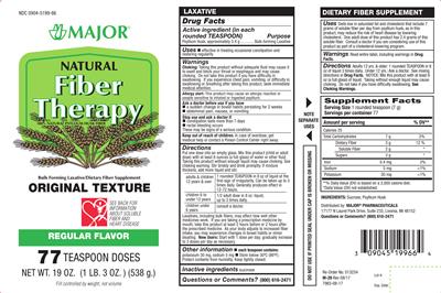 Photo of the Major Natural Fiber Therapy Regular Flavor label