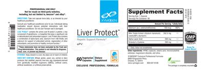 Photo of the XYMOGEN Liver Protect label