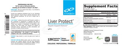 Photo of the XYMOGEN Liver Protect label