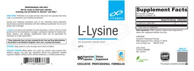 Photo of the XYMOGEN L-Lysine label