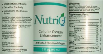 Photo of the NutriFrontier NutriO2 label