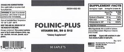 Photo of the Pro-Pharma Folinic-Plus label