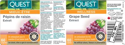 Photo of the Quest Grape Seed Extract label
