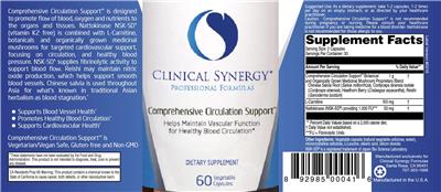 Photo of the Clinical Synergy Professional Formulas Comprehensive Circulation Support label