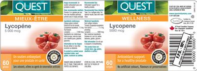 Photo of the Quest Lycopene 5000 mcg label