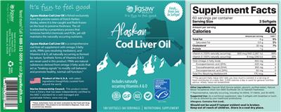 Photo of the Jigsaw Health Alaskan Cod Liver Oil label