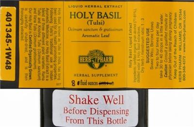 Photo of the Herb Pharm Holy Basil (Tulsi) label