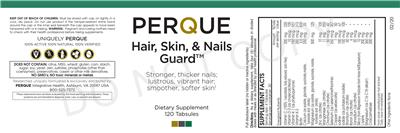 Photo of the Perque Hair, Skin, & Nails Guard label