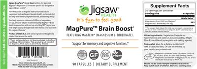 Photo of the Jigsaw Health MagPure Brain Boost label
