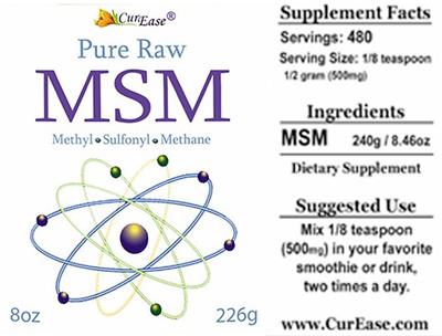 Photo of the CurEase MSM label