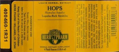 Photo of the Herb Pharm Hops label