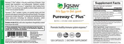 Photo of the Jigsaw Health Pureway-C Plus label