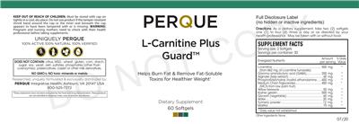 Photo of the Perque L-Carnitine Plus Guard label