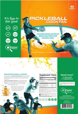 Photo of the Jigsaw Health Pickleball Cocktail label