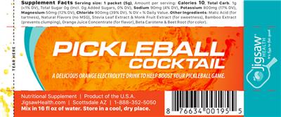 Photo of the Jigsaw Health Pickleball Cocktail label