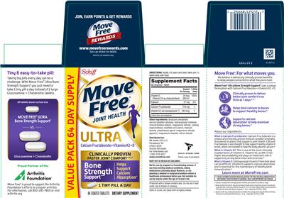 Photo of the Schiff Move Free Ultra Calcium Fructoborate + Vitamins K2 + D label